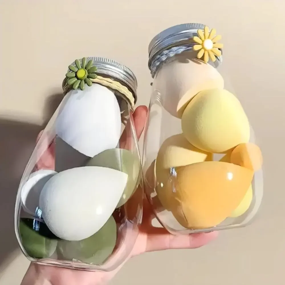 Yellow~~6pcs‎ Soft Teardrop Makeup Sponge in Drift Bottle